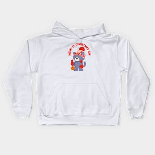 Meow-sy Christmas Fun, cute cat Kids Hoodie